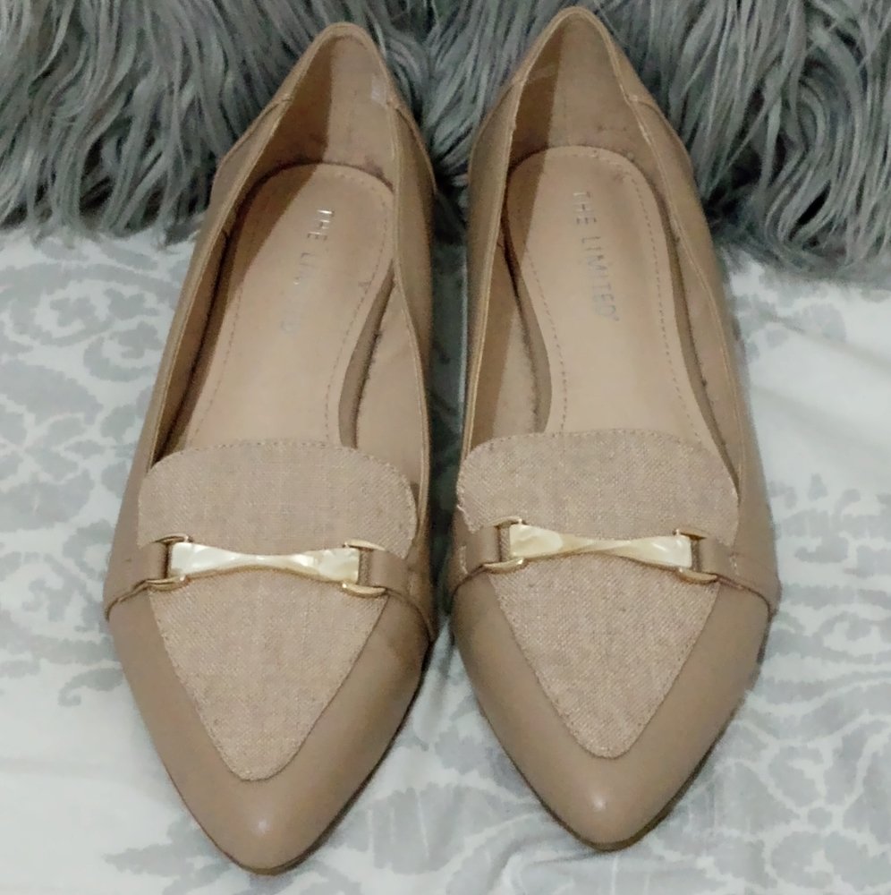 The Limited Women's Quezon Oatmeal Faux Leather Flats 9.5 M